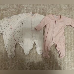 Kissy Kissy Set of 3 Footie Pajamas Bundle Size 0-3